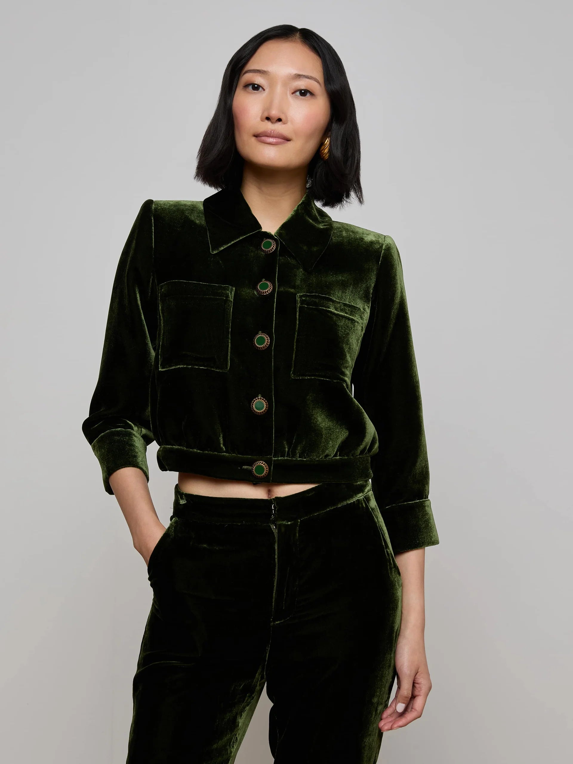 Jia Crop 3/4 Sleeve Jacket