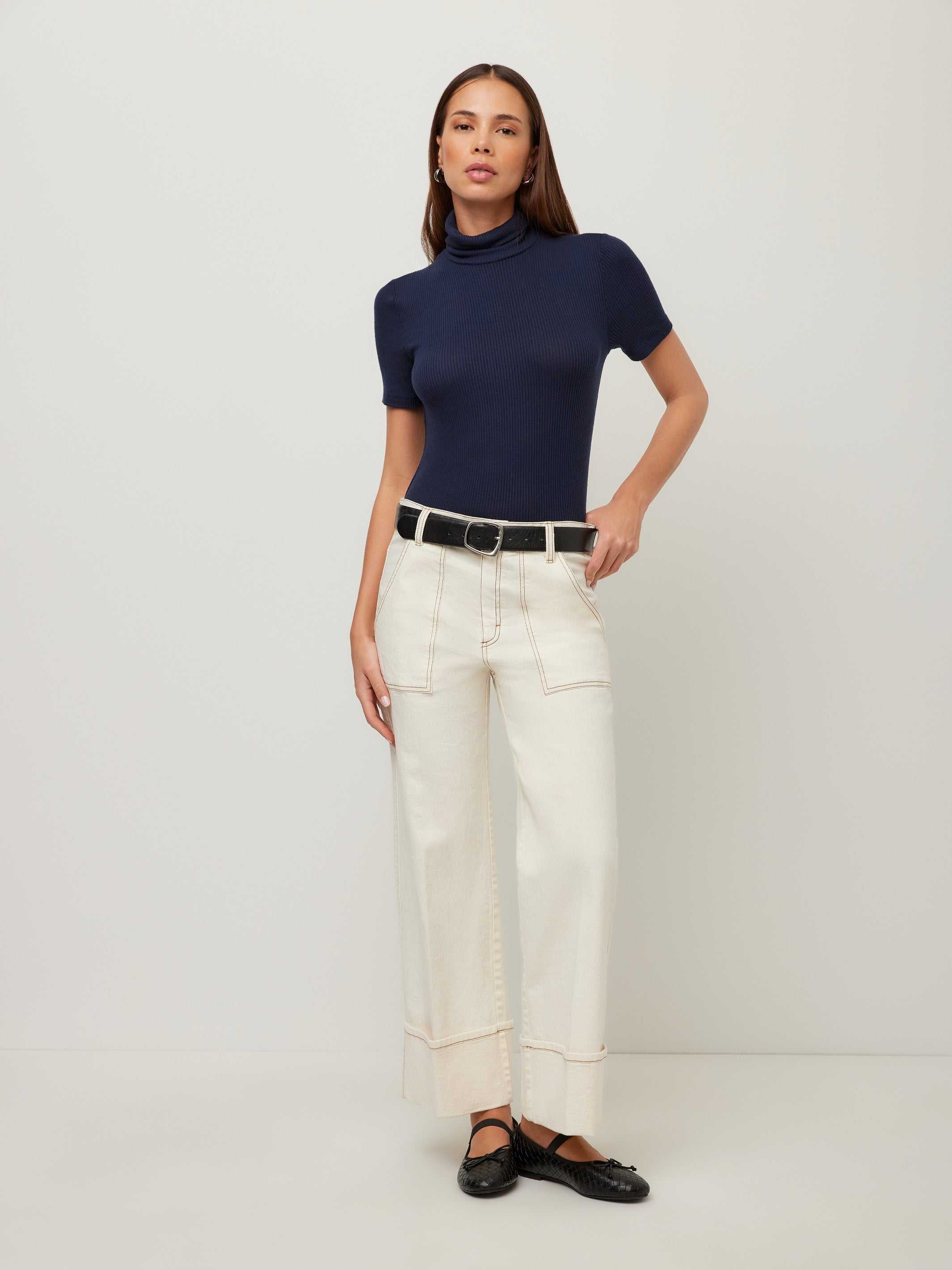 Tracey Patch Pocket Cuffed Jeans