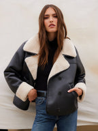 Tara Faux Leather Shearling Jacket