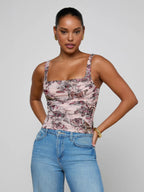 Rasha Shirred Mesh Tank