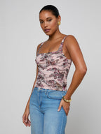 Rasha Shirred Mesh Tank