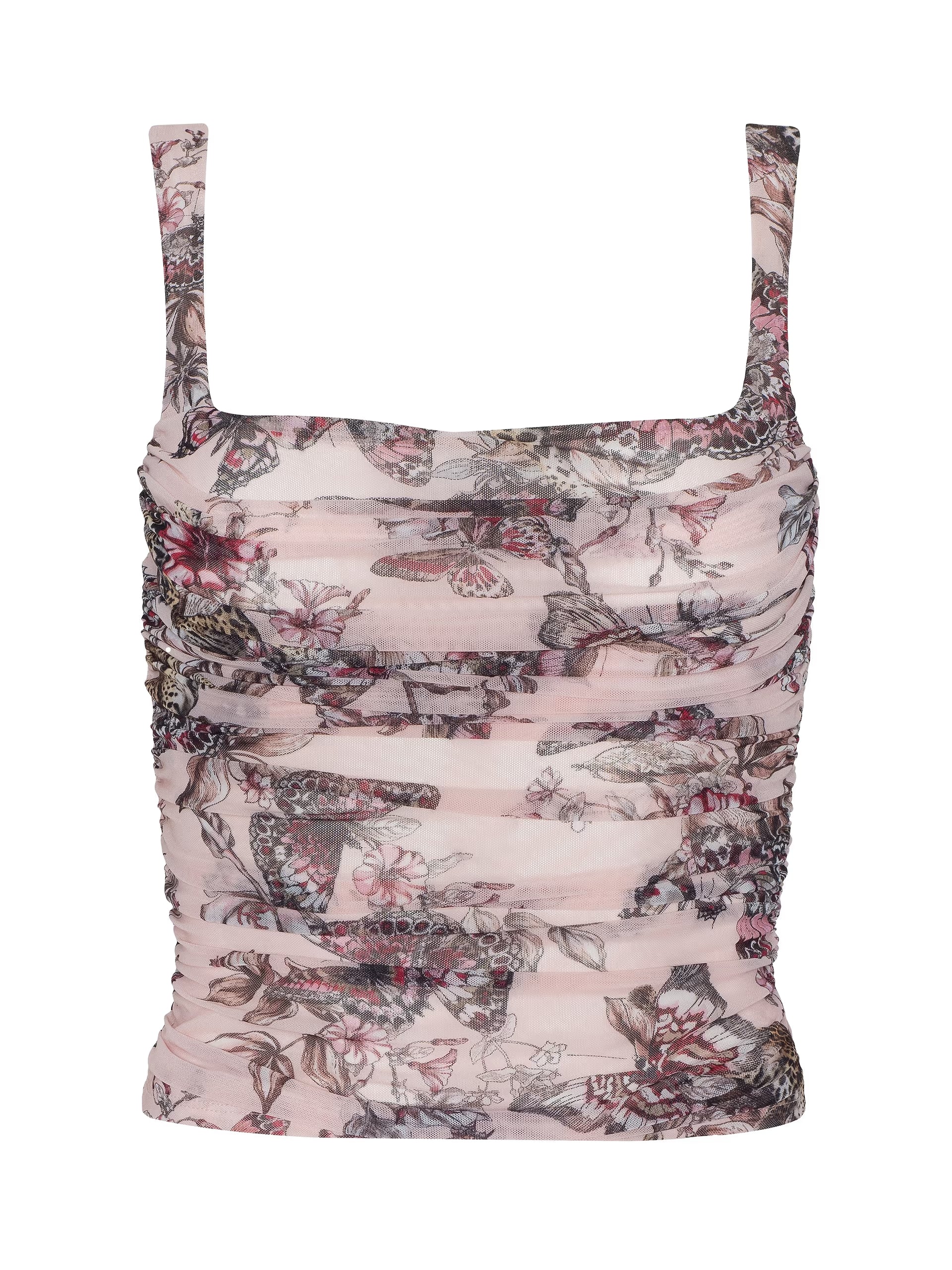 Rasha Shirred Mesh Tank