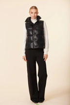 Faux Leather Puffer Vest