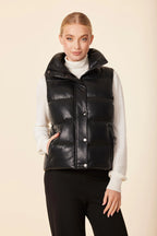 Faux Leather Puffer vest