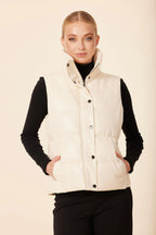 Faux Leather Puffer vest