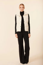 Faux Leather Puffer Vest