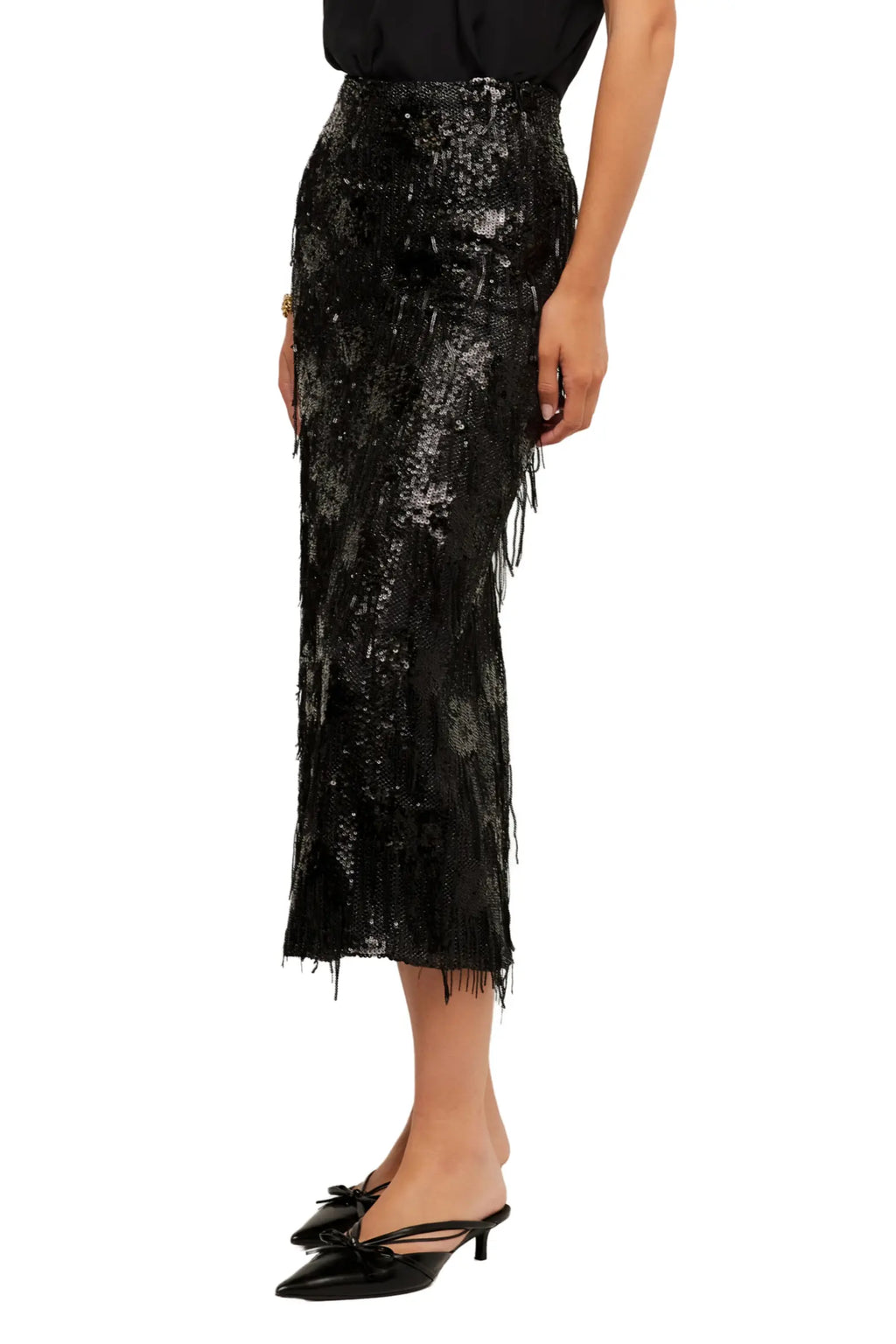 Arden Sequin Midi Pencil Skirt