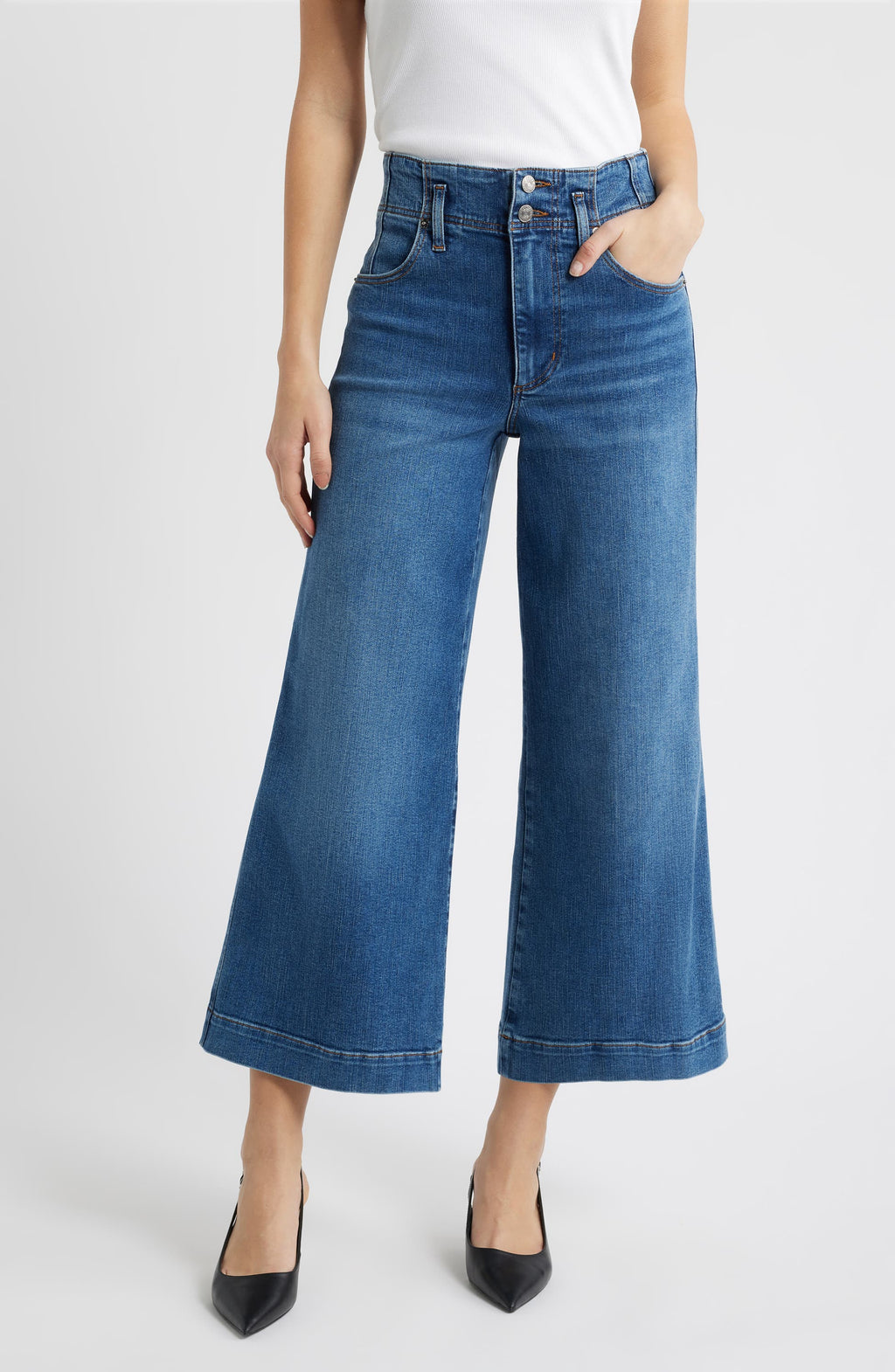 The Seamed Wide Leg Trouser Crop