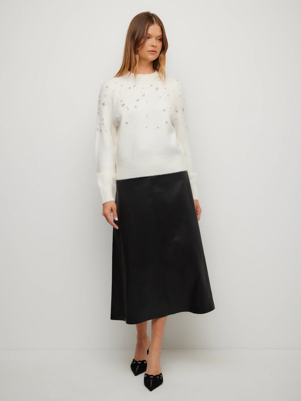Bodie Faux Leather Skirt