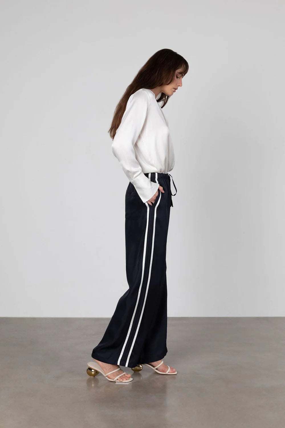 Sporty Silk Track Pant