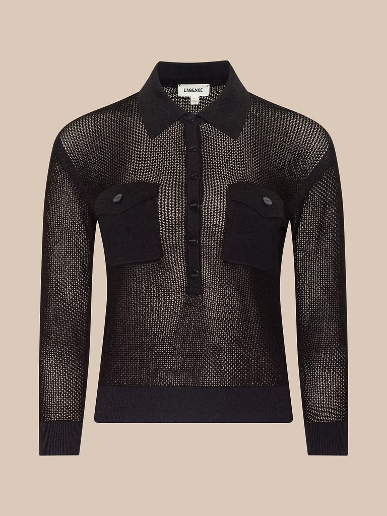 Carine Pointelle collared sweater