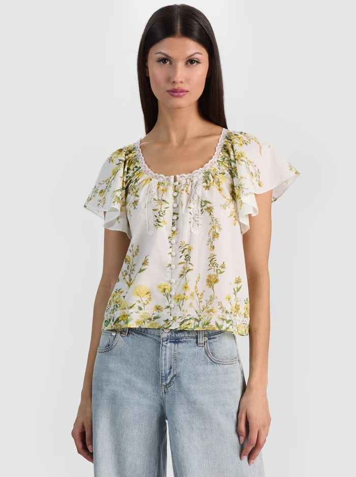 Odette Flutter Sleeve Top