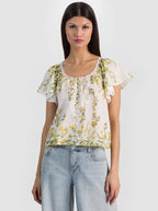 Odette Flutter Sleeve Top