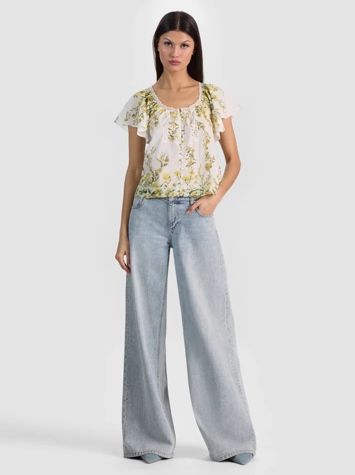 Odette Flutter Sleeve Top