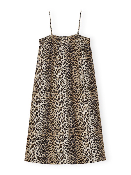 Printed Cotton Midi Strap Dress