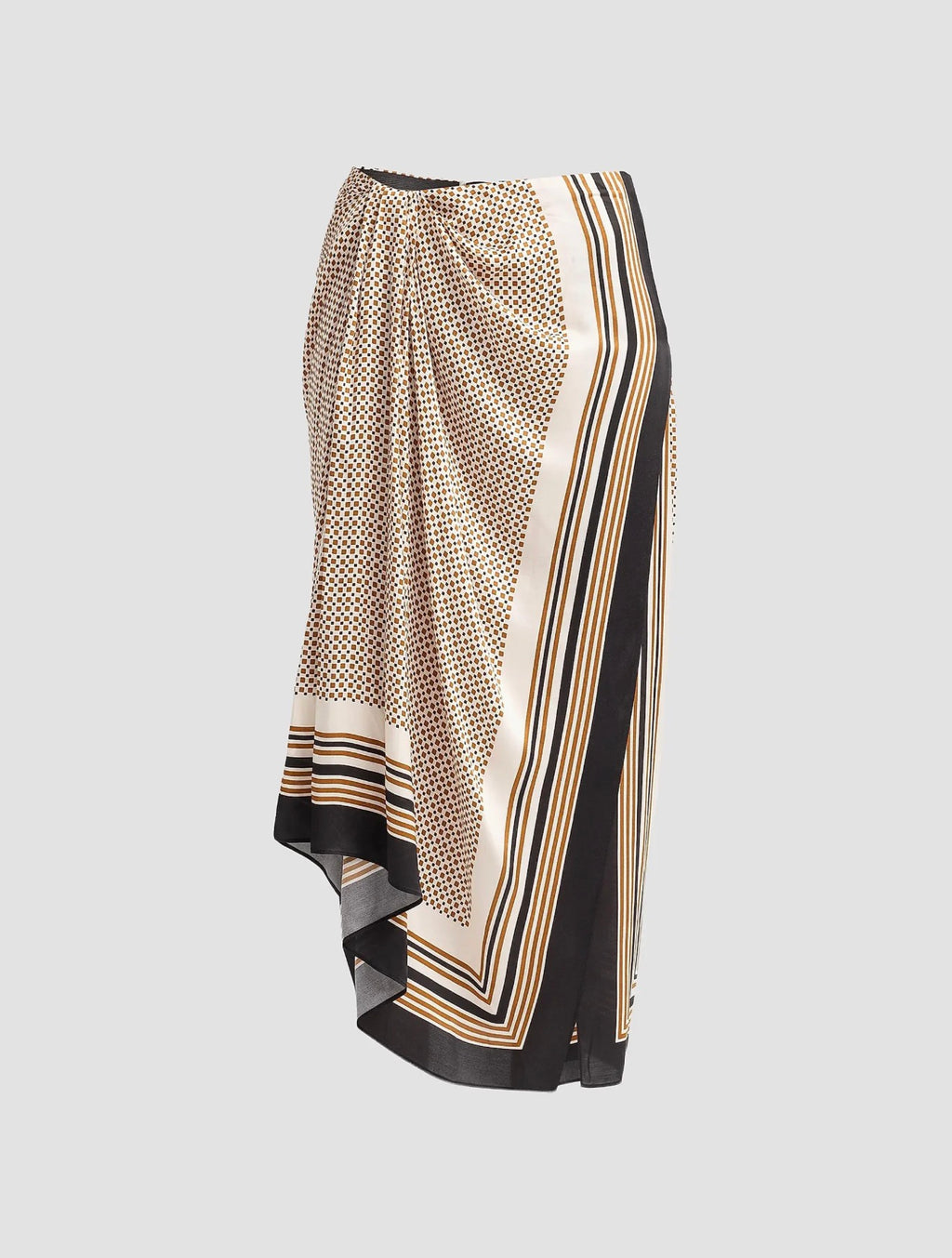 Reign Scarf Print Midi Skirt