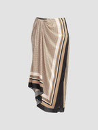 Reign Scarf Print Midi Skirt