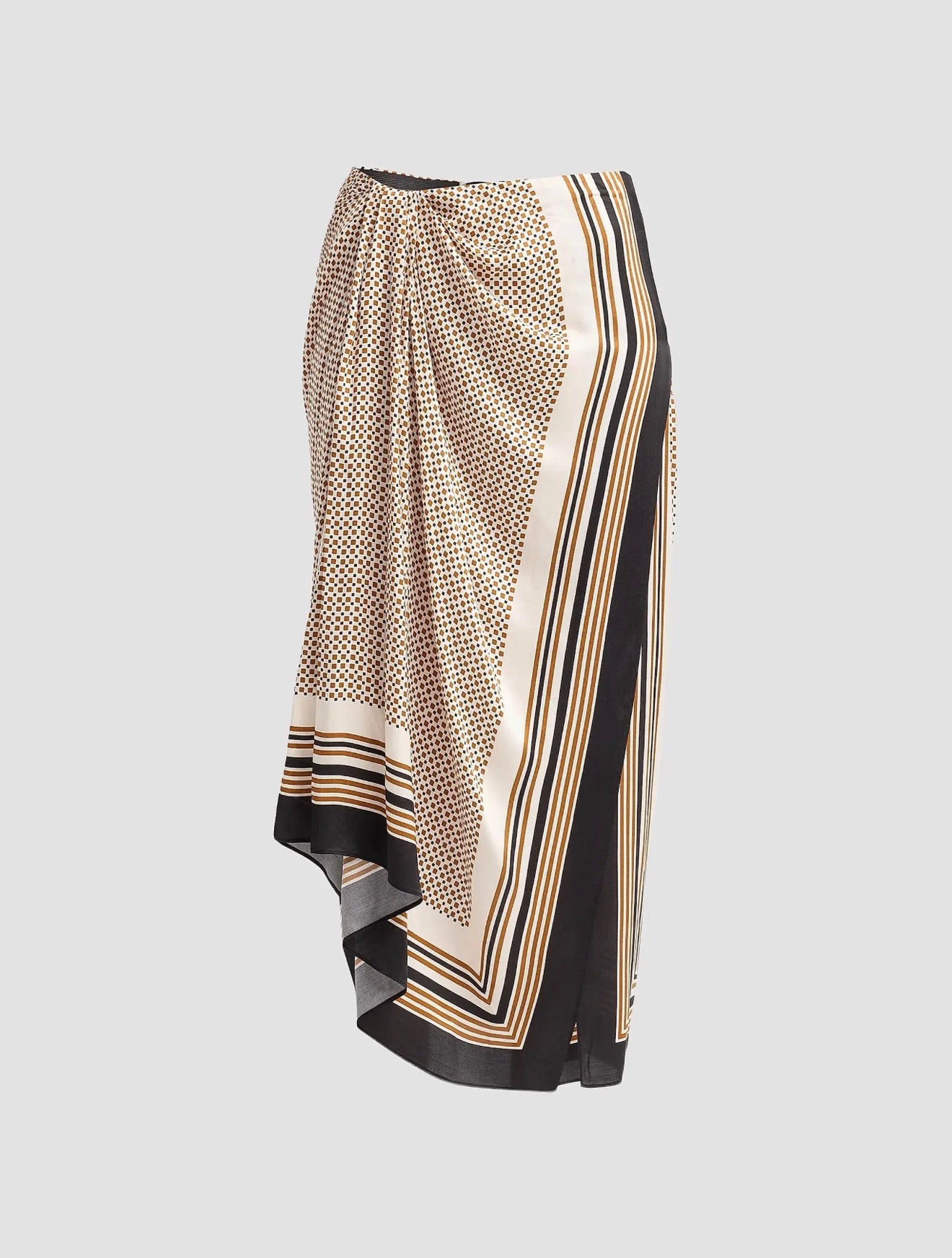 Reign Scarf Print Midi Skirt