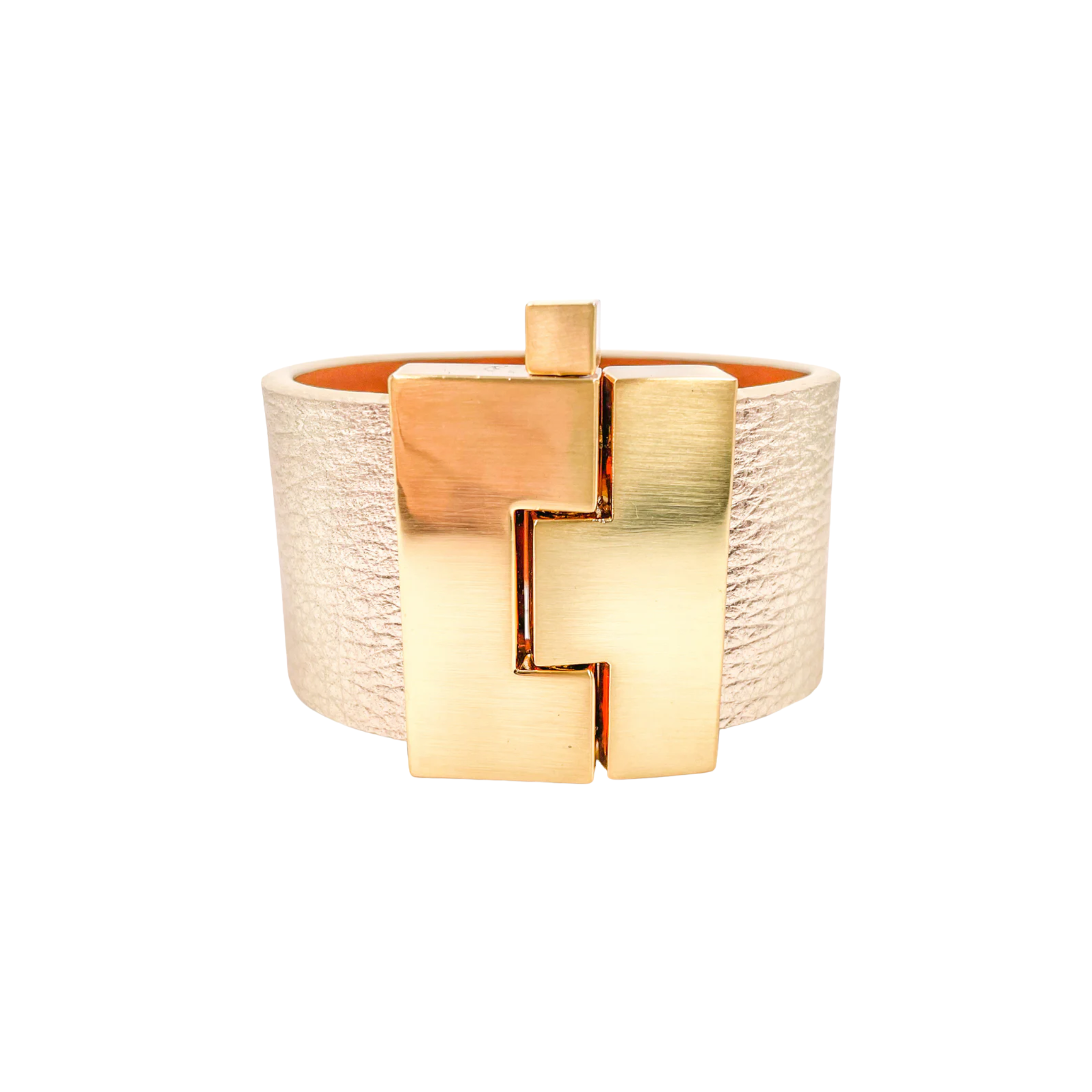 Wide Leather Jigsaw Cuff