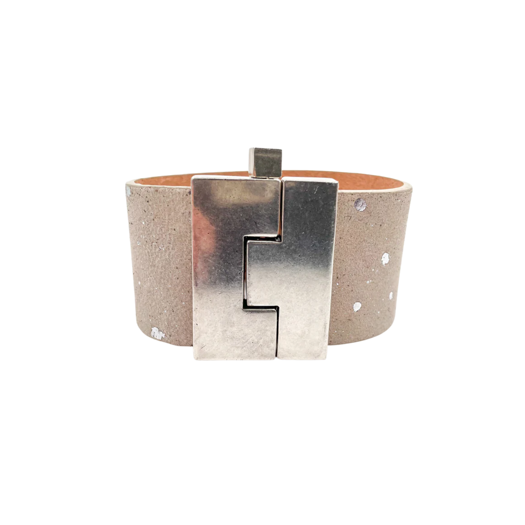 Wide Leather Jigsaw Cuff