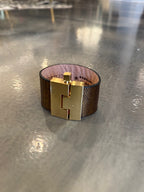 Wide Leather exotics skin Jigsaw Cuff