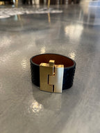 Wide Leather exotics skin Jigsaw Cuff