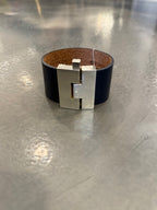 Wide Leather Jigsaw Cuff