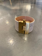 Wide Leather Jigsaw Cuff