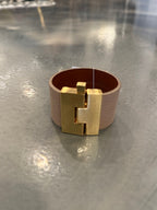 Wide Leather Jigsaw Cuff