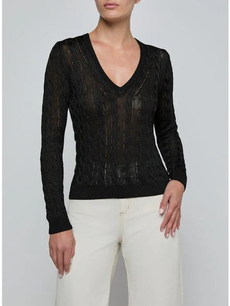 Preston Cable V Neck Pullover