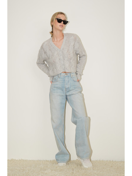 Jolie V-NK Cropped Cable Cardigan