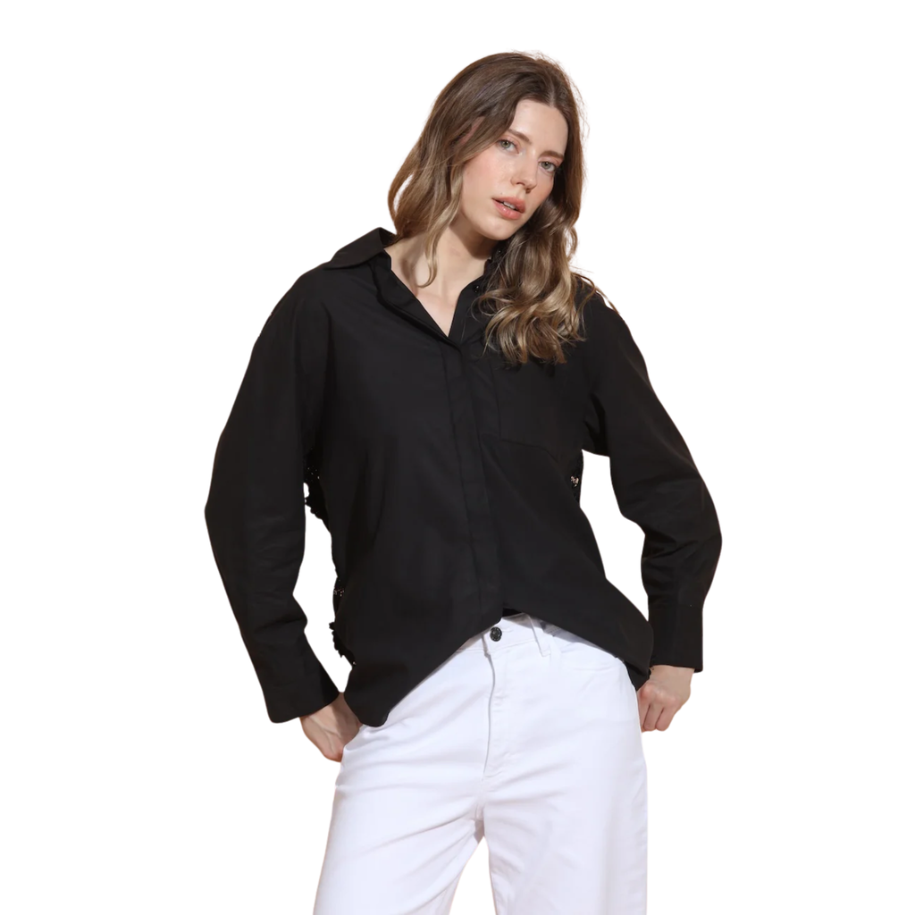 Lace Appliqué Back Shirt