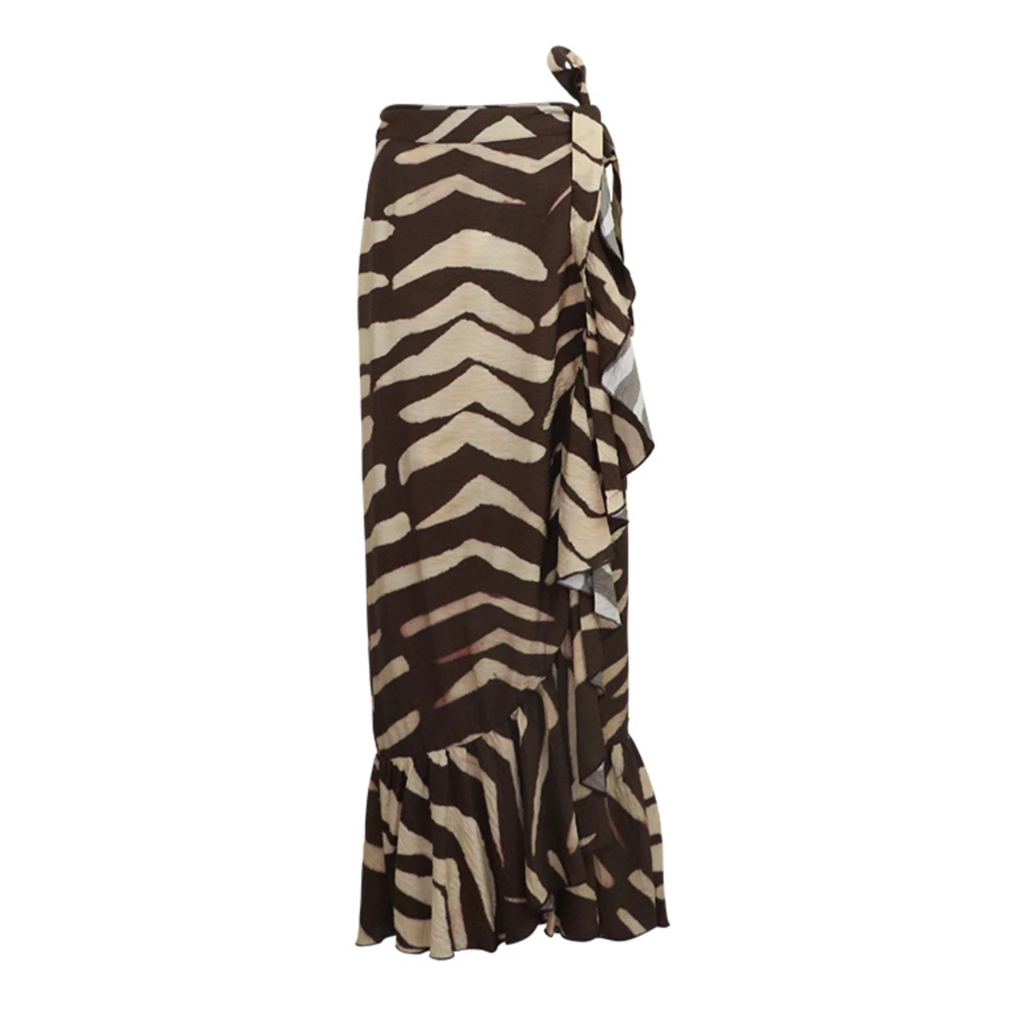 Ruffle Wrap Maxi Skirt Viscose