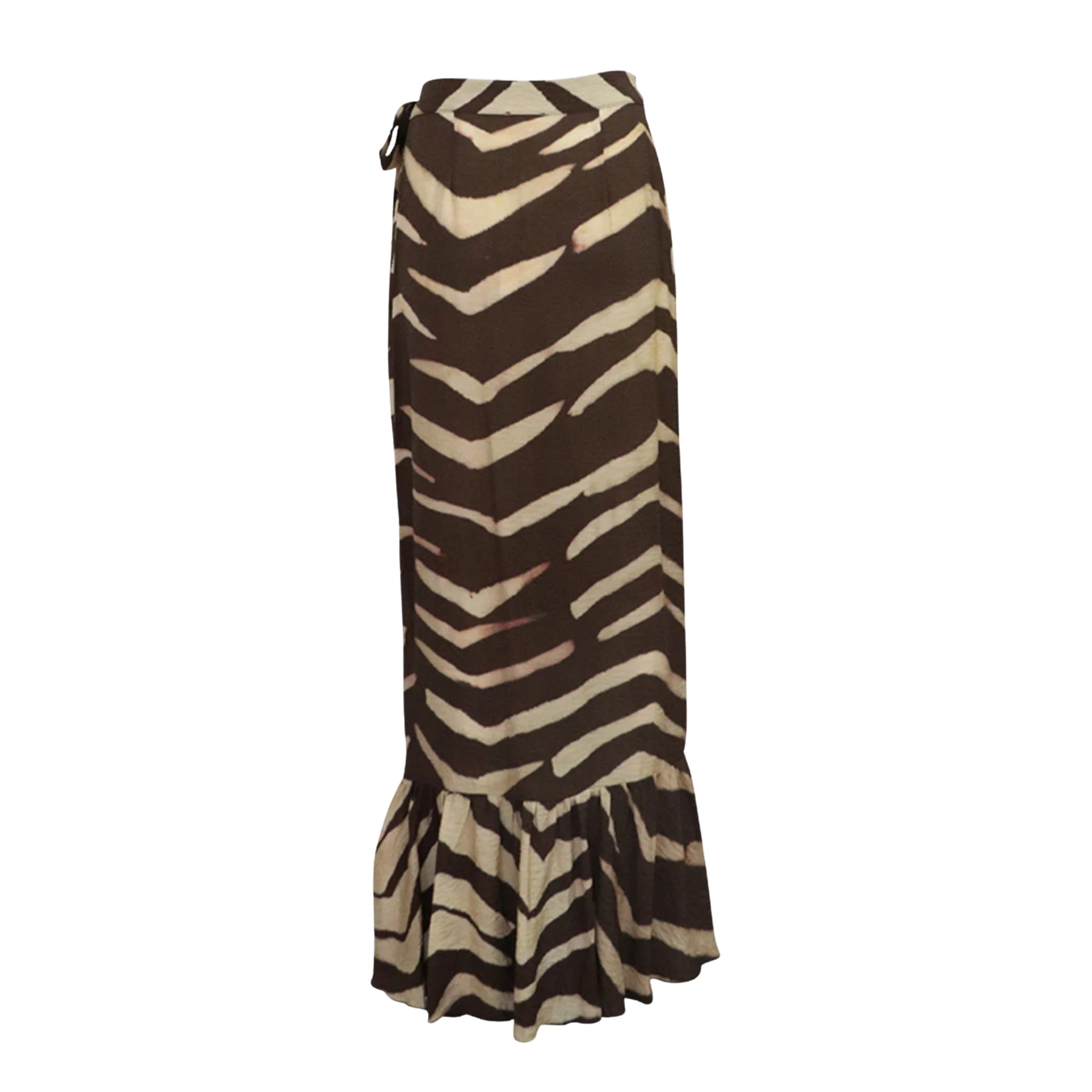 Ruffle Wrap Maxi Skirt Viscose