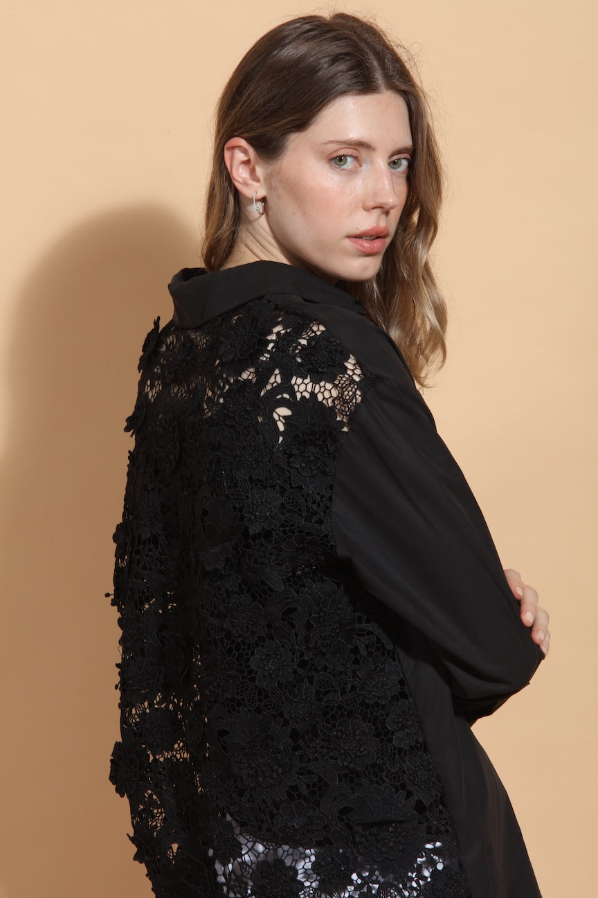 Lace Appliqué Back Shirt