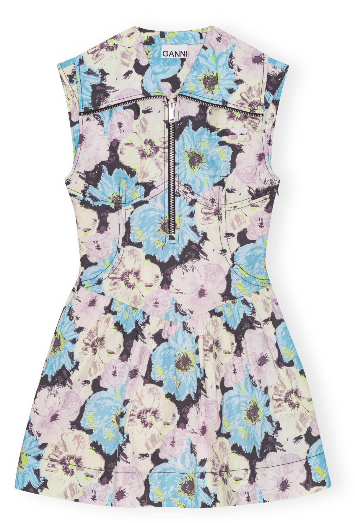 Printed Cotton Mini Dress