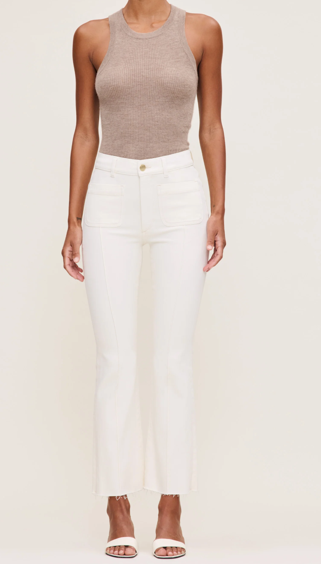Bridget Boot Crop Eggshell Pintuck
