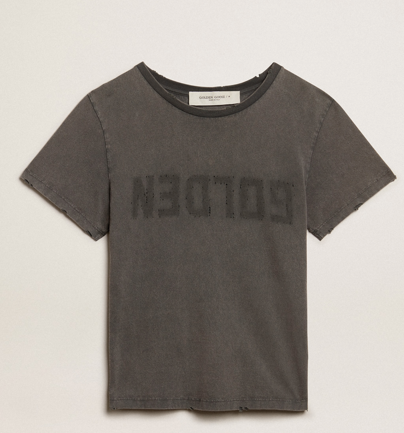 Golden Distressed Logo Tee