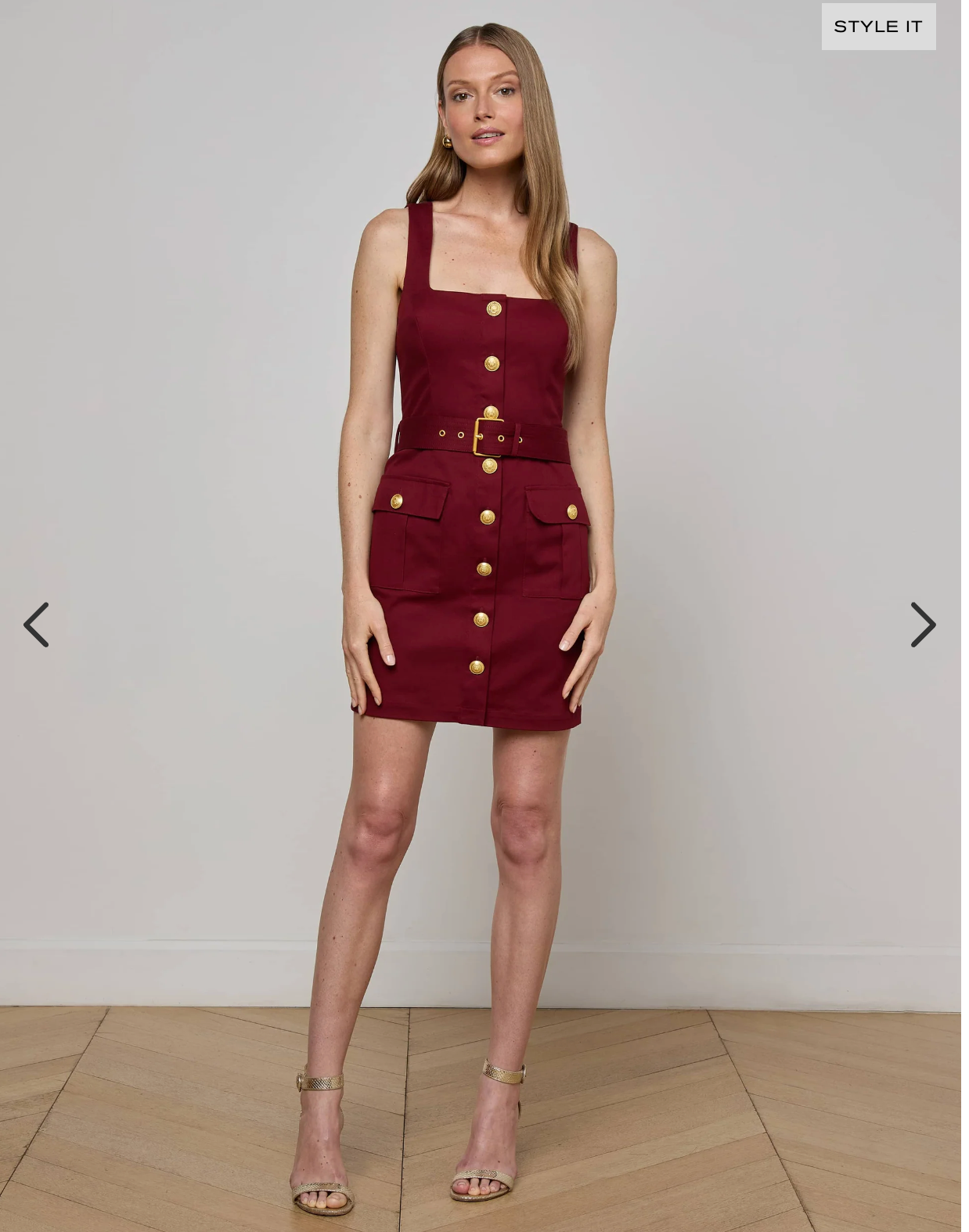 Button Front Dress Black Cherry