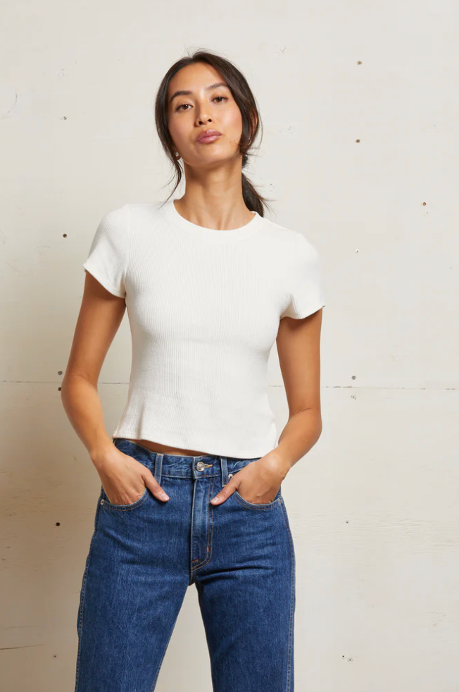 Gabby Sweater Rib Short Sleeve Crewneck