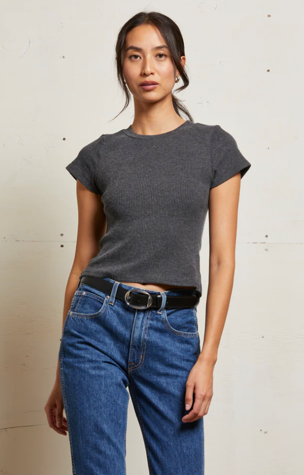 Gabby Sweater Rib Short Sleeve Crewneck