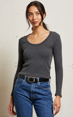 Josie Rib Long Sleeve U Neck