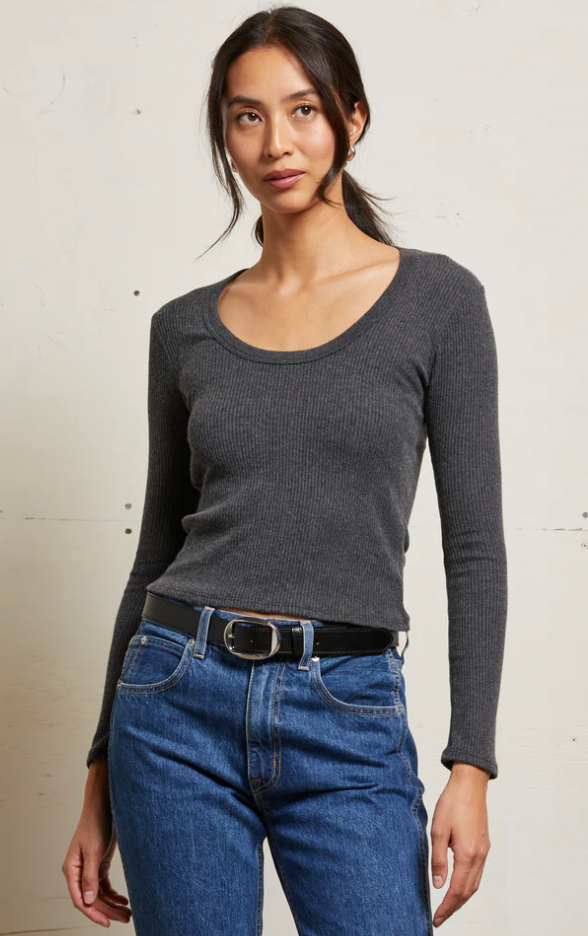 Josie Rib Long Sleeve U Neck