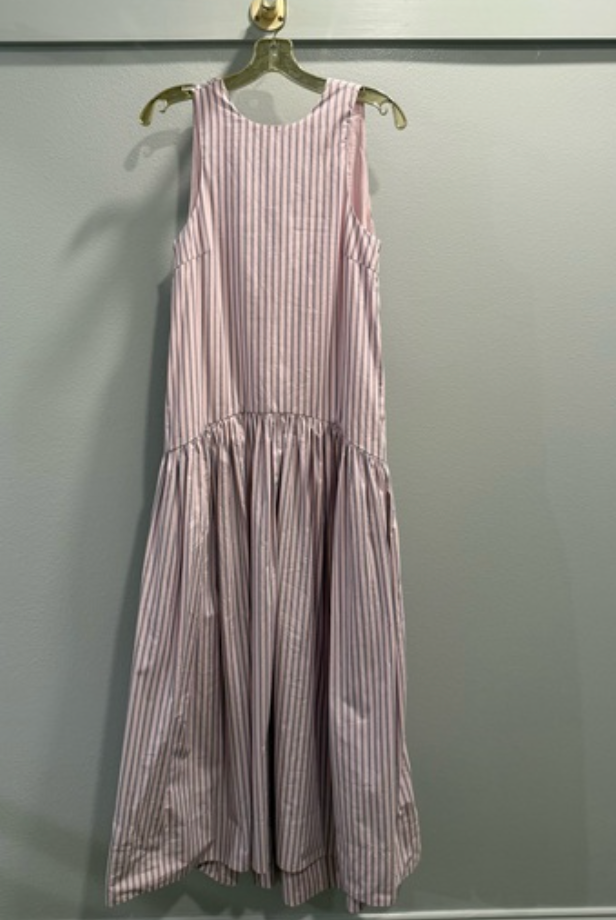 Overdyed Stripe Cotton Dress