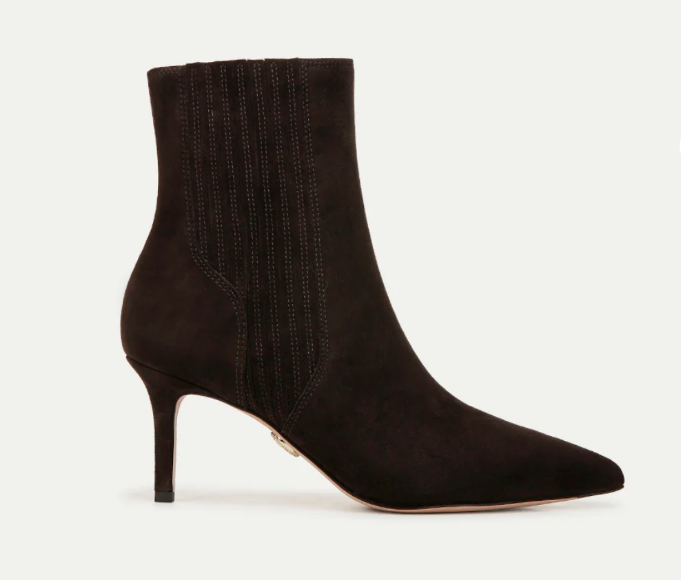 Lisa Suede Mid Heel Bootie