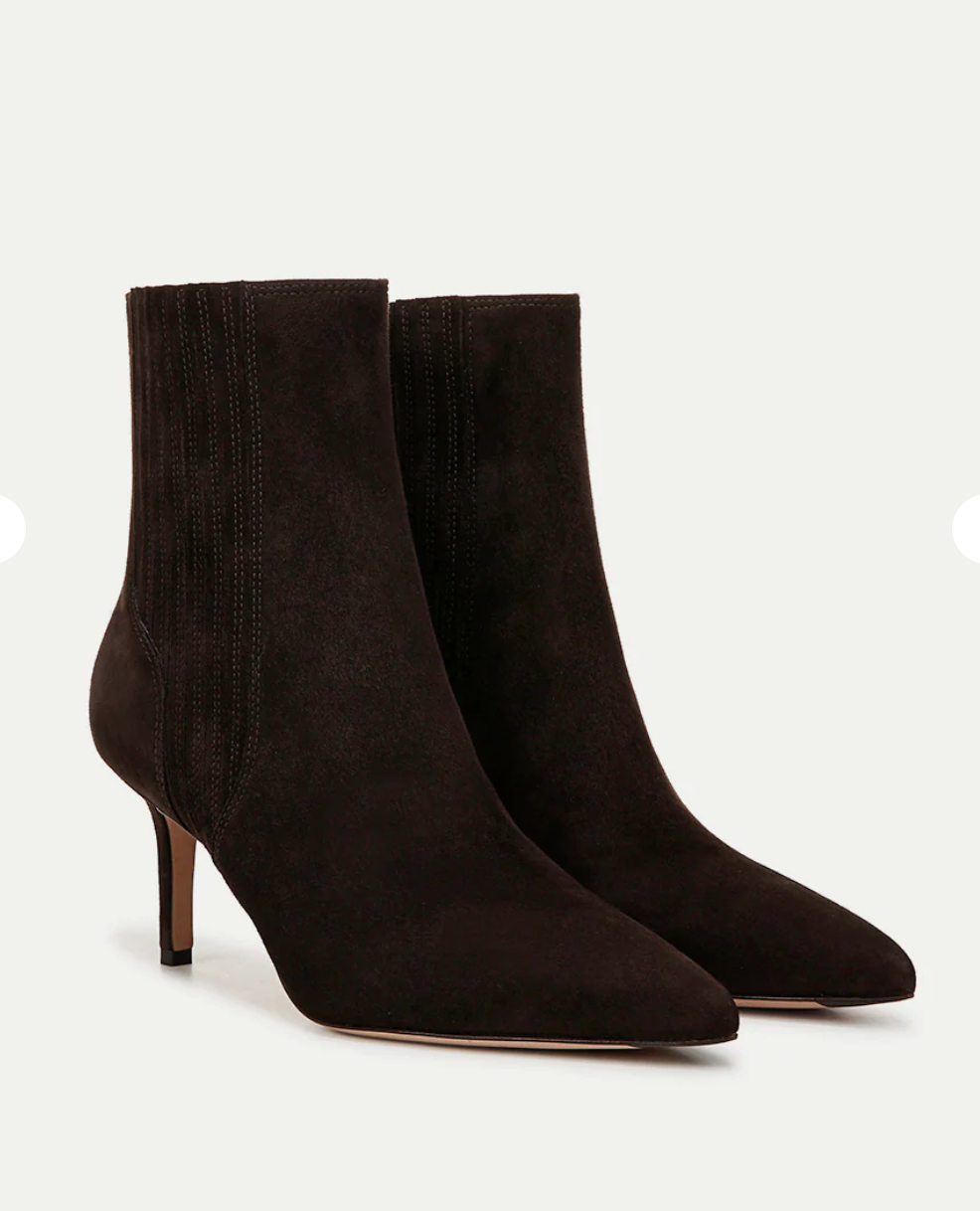 Lisa Suede Mid Heel Bootie