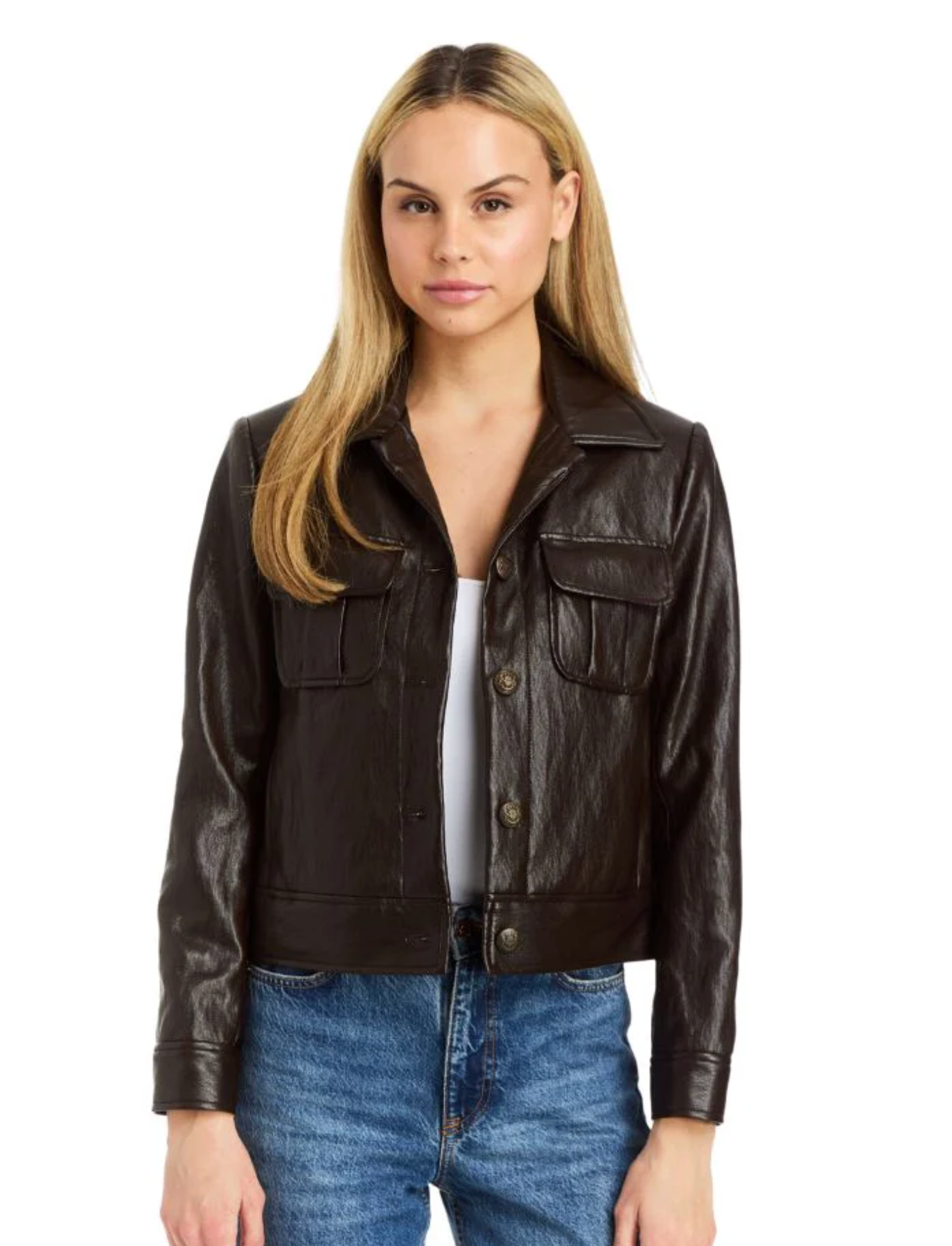 Maribel Vegan Leather Jacket Avalanche