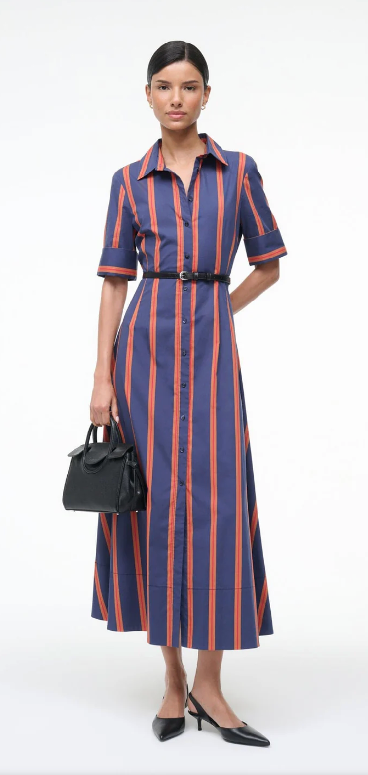 Joan Dress Railroad Stripe