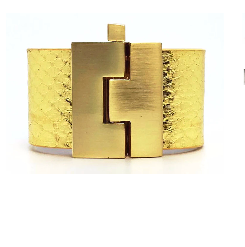 Wide Jigsaw Cuff Bracelet