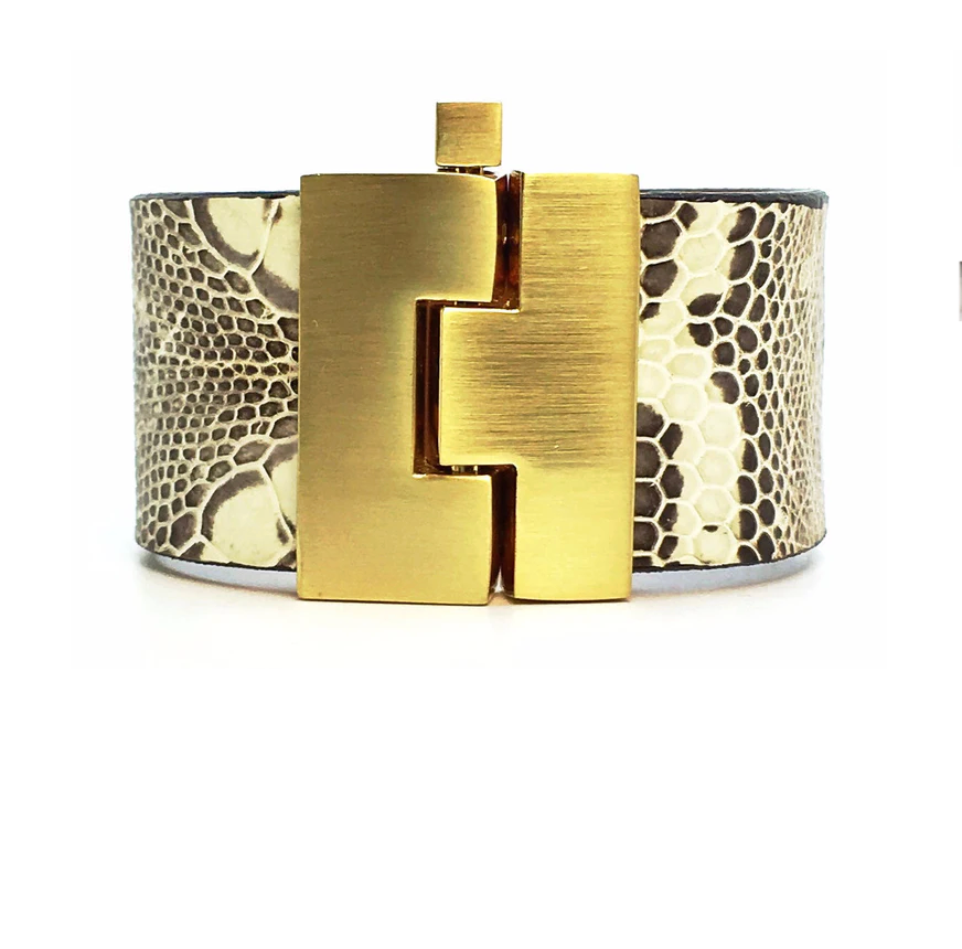 Wide Jigsaw Cuff Bracelet